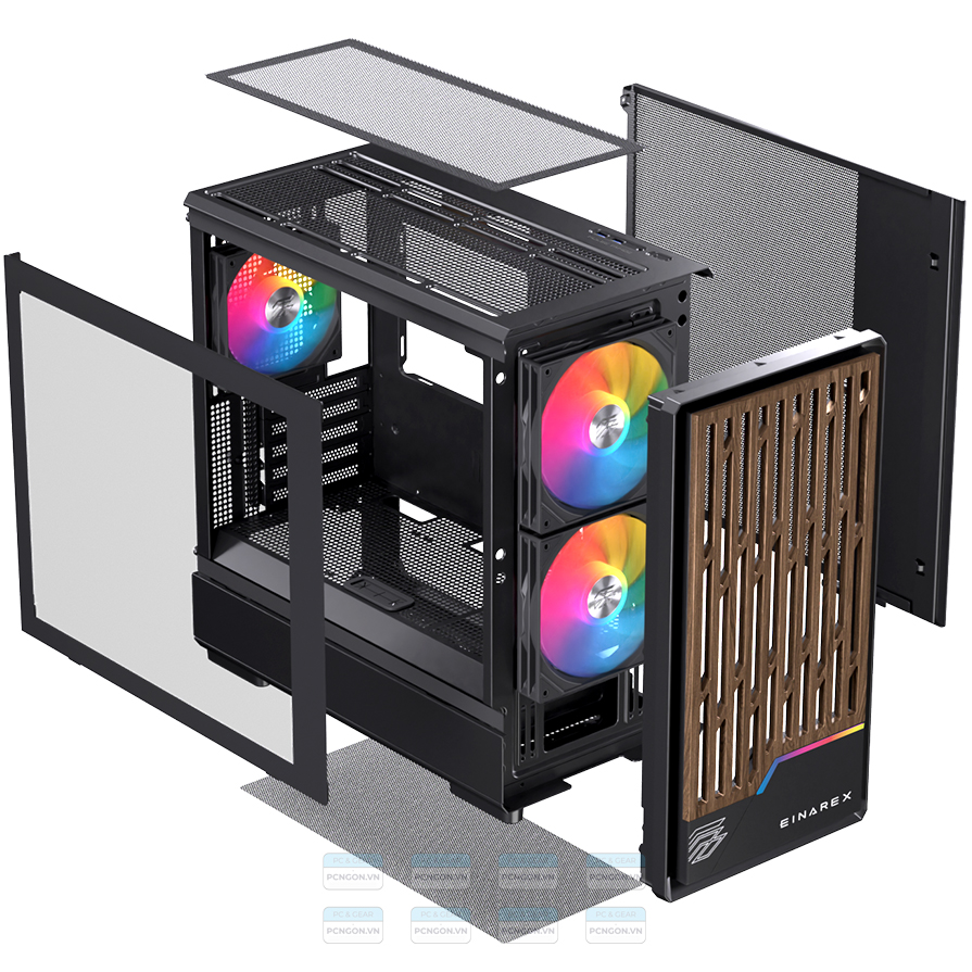 Vỏ Case Máy Tính Einarex Pm400 (trắng, Đen) 10