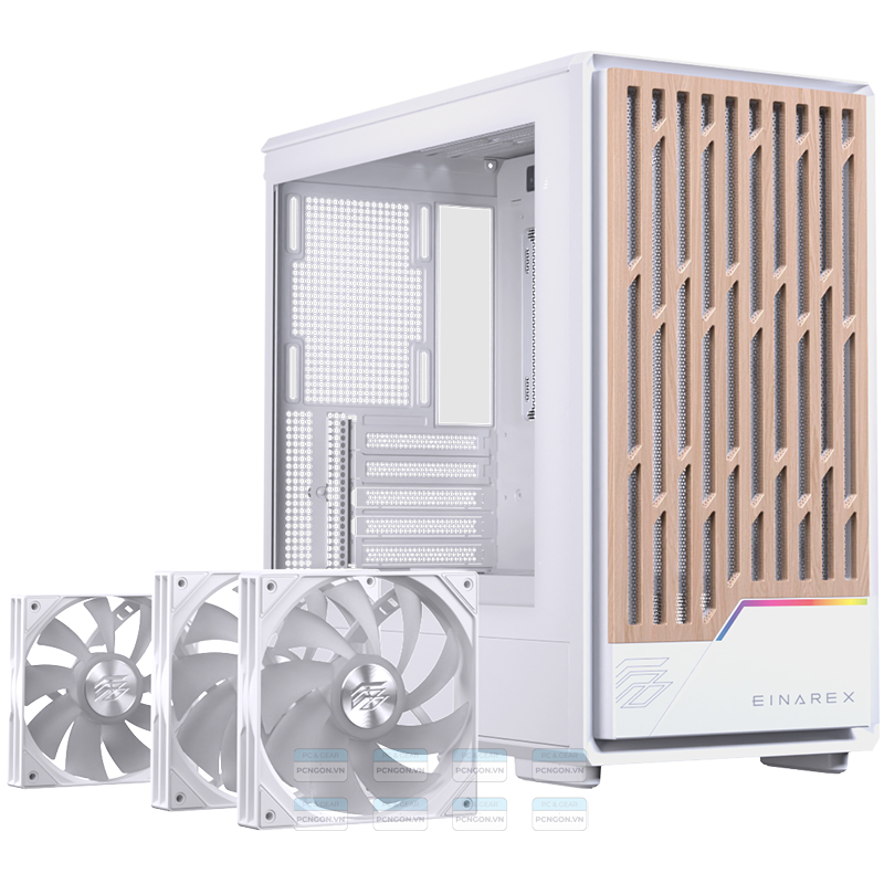 Vỏ Case Máy Tính Einarex Pm400 (trắng, Đen) 3