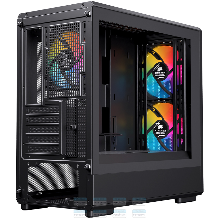 Vỏ Case Máy Tính Einarex Pm400 (trắng, Đen) 5