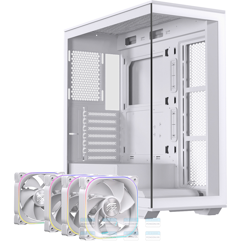 Vỏ Case Máy Tính Einarex S700 (trắng, Đen) 3