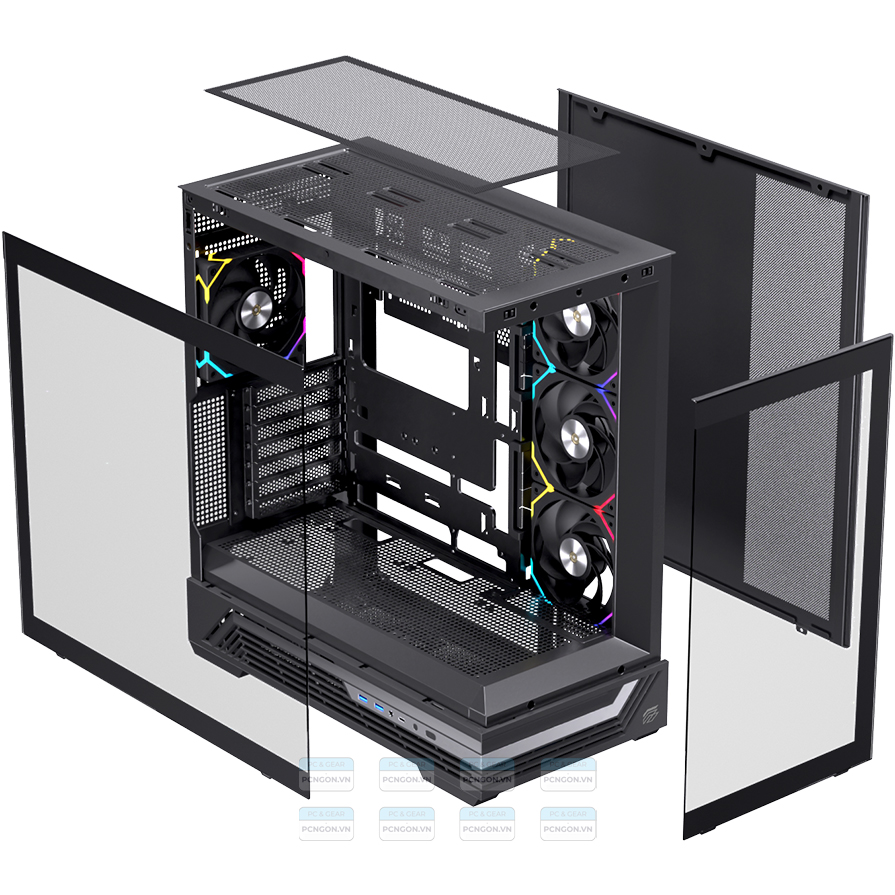 Vỏ Case Máy Tính Einarex S800 (trắng, Đen) 12