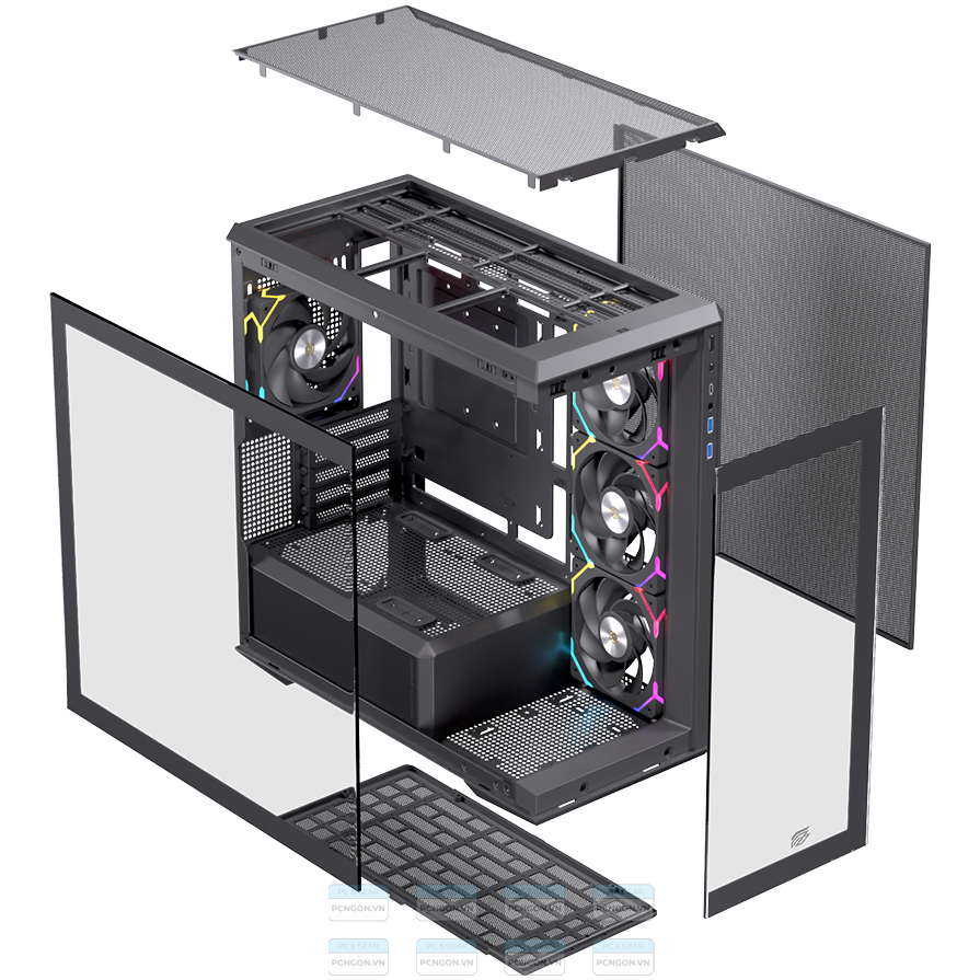 Vỏ Case Máy Tính Einarex Zm800 (trắng, Đen) 5