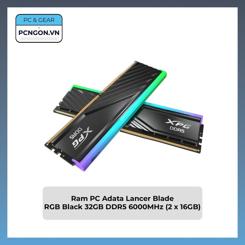 Ram Pc Adata Lancer Blade Rgb Black 32gb Ddr5 6000mhz (2 X 16gb)