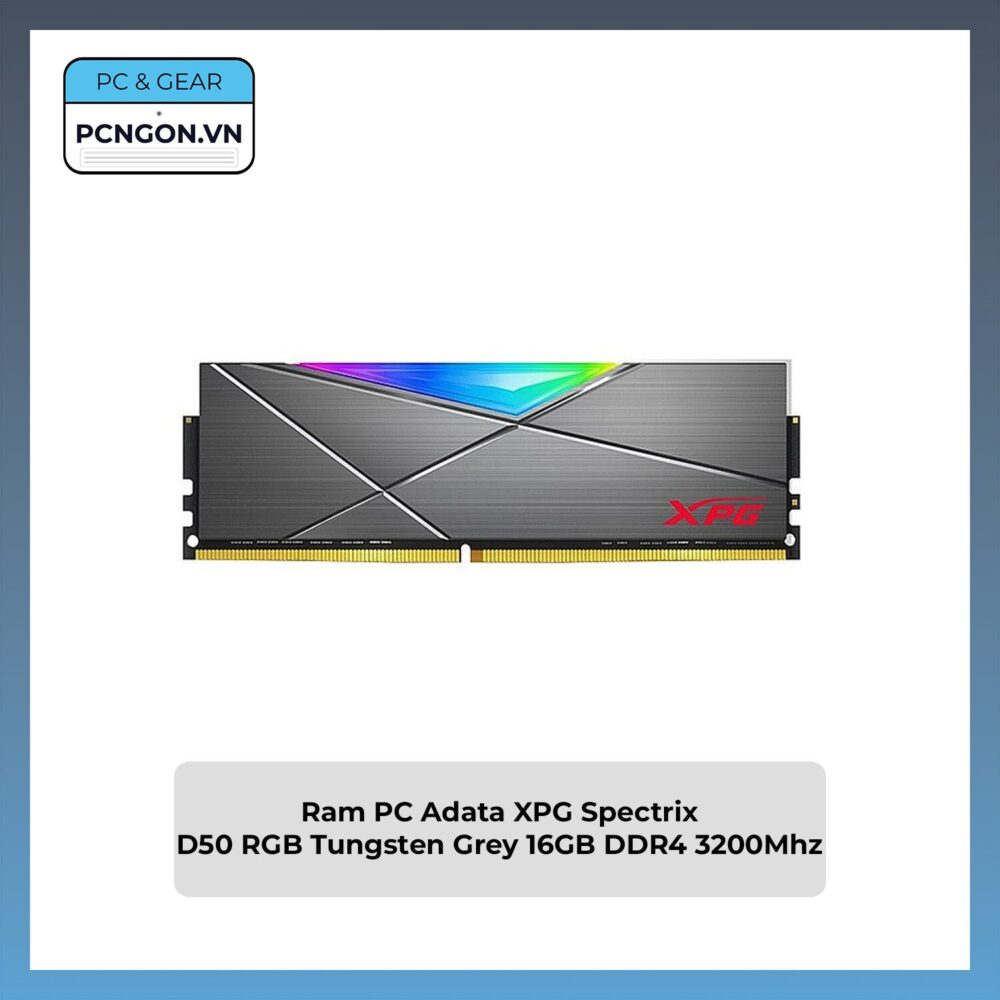 Ram Pc Adata Xpg Spectrix D50 Rgb Tungsten Grey 16gb Ddr4 3200mhz
