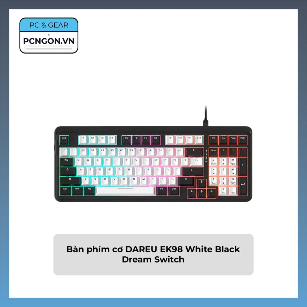 Bàn Phím Cơ Dareu Ek98 White Black Dream Switch