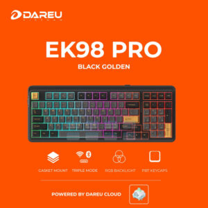 Bàn Phím Cơ Không Dây Dareu Ek98 Pro Black Golden Cloud Switch (3 Mode)