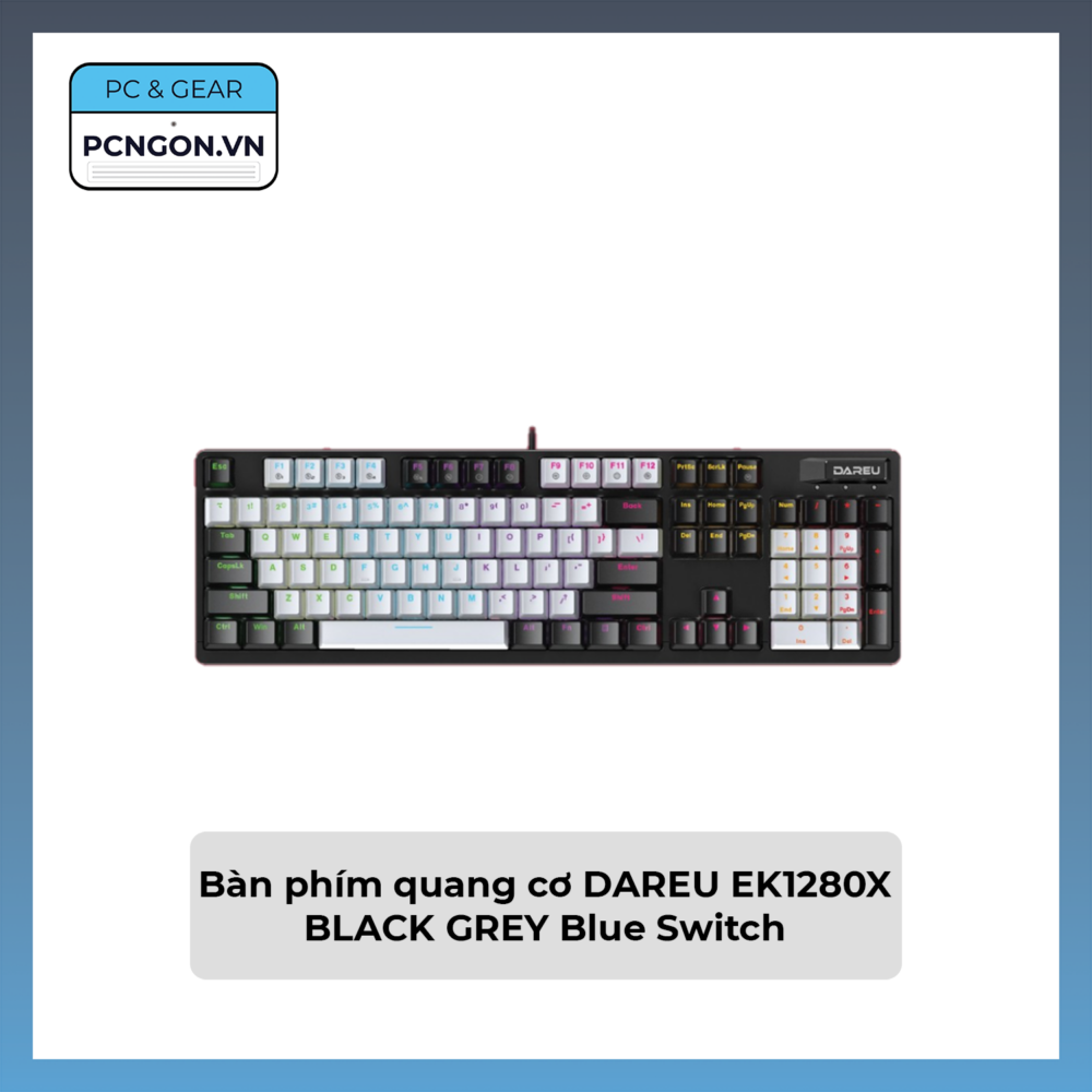 Bàn Phím Quang Cơ Dareu Ek1280x Black Grey Blue Switch
