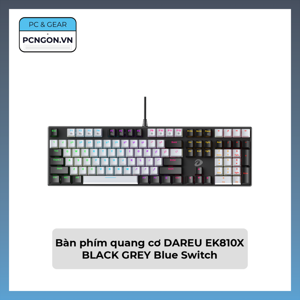 Bàn Phím Quang Cơ Dareu Ek810x Black Grey Blue Switch