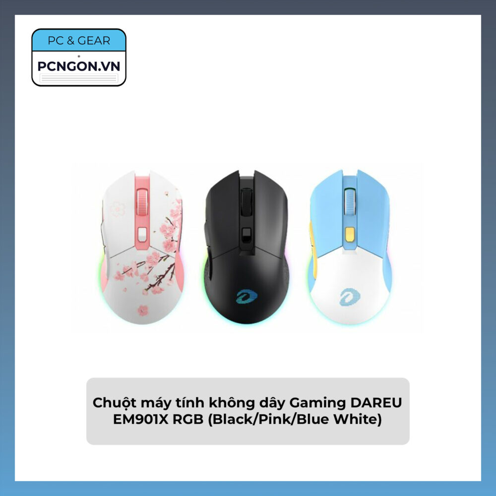 Chuột Máy Tính Không Dây Gaming Dareu Em901x Rgb (black, Pink, Blue White)