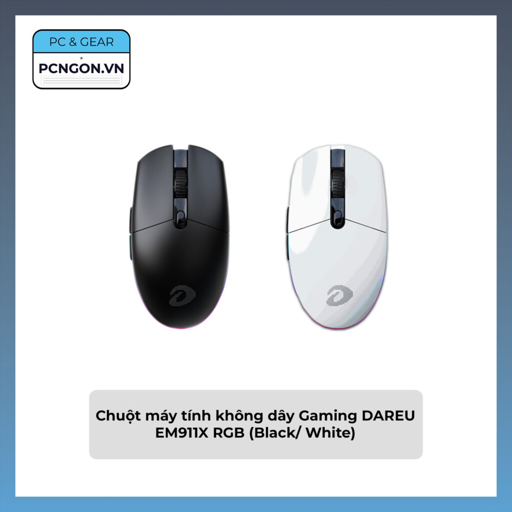 Chuột Máy Tính Không Dây Gaming Dareu Em911x Rgb (black, White)
