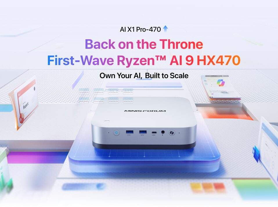 Máy Tính Mini Pc Minisforum Ai X1 Pro 470 Amd Ryzen Ai 9 Hx470 (barebone) 8