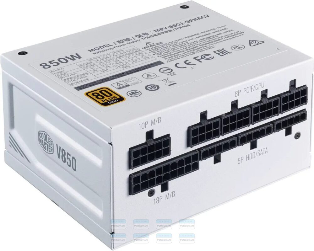 Nguồn Cooler Master 850w V850 Sfx Gold White Edition Full Modular 6