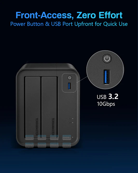 Thiết Bị Lưu Trữ Nas Terramaster F2-425 2 Bay 60tb 2