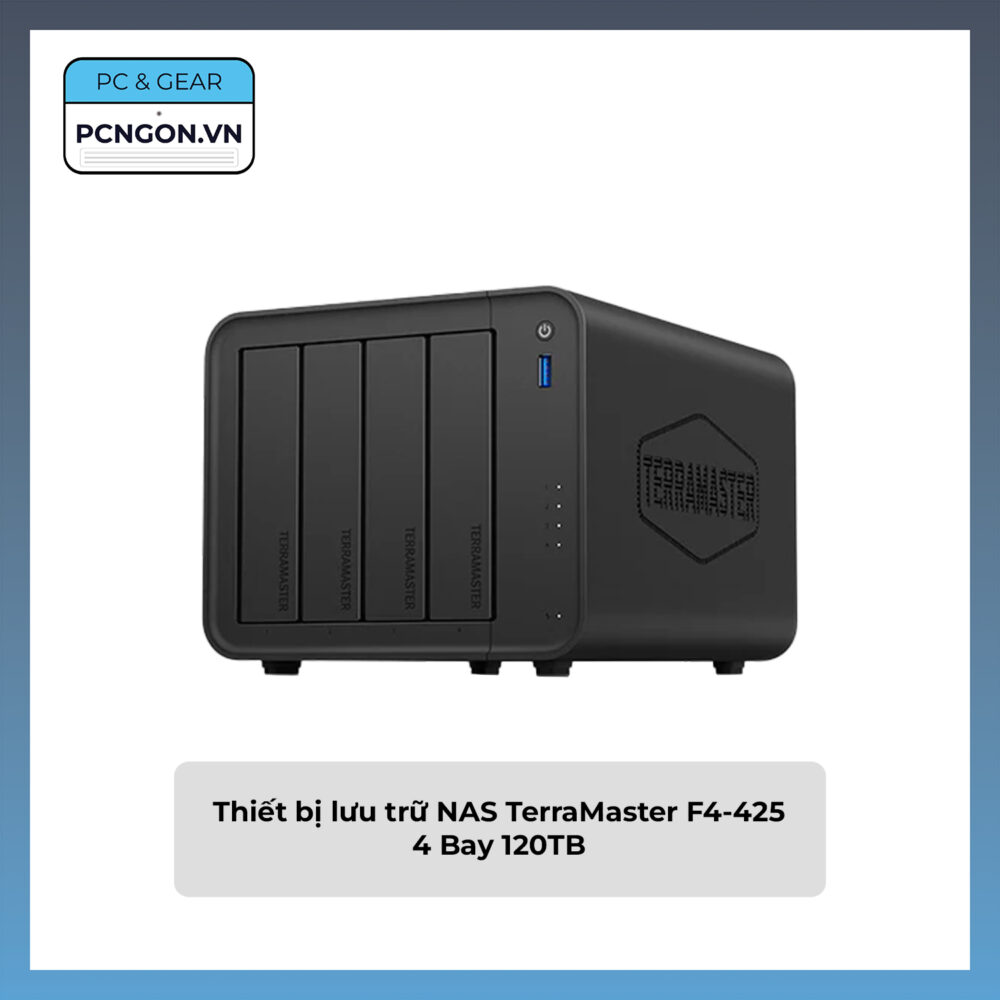 Thiết Bị Lưu Trữ Nas Terramaster F4-425 4 Bay 120tb