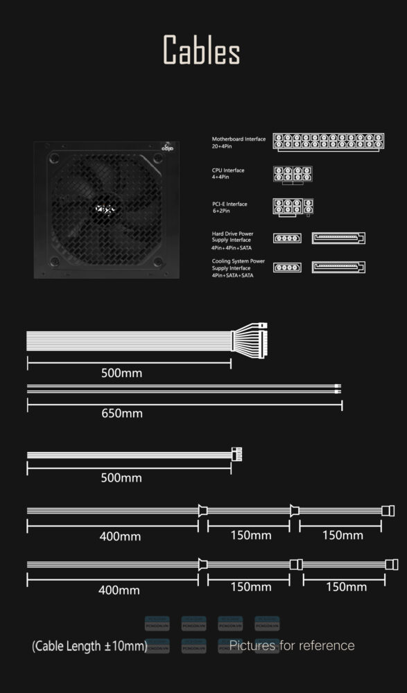 Nguồn Máy Tính Aigo Ck550pro 550w 80 Plus Eficiency (7)